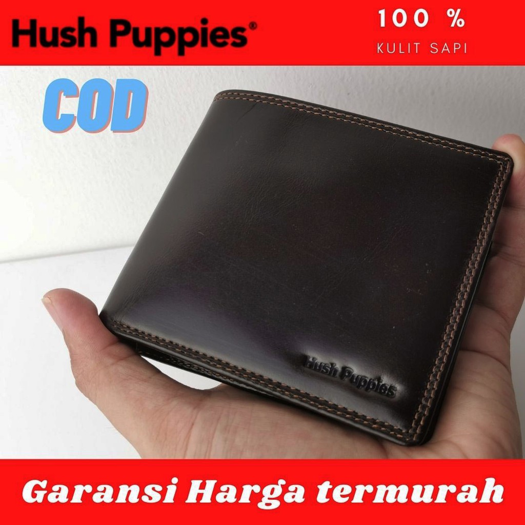 HUSH PUPPIES กระเป๋าสตางค์หนังแท้ผู้ชาย Hush Puppys หนังวัว 100% เต็มรูปแบบ