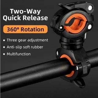 ROCKBROS ที่วางไฟฉาย หมุนได้ 360 องศา 4 สี สําหรับจักรยาน° ขาตั้งไฟฉาย หมุนได้ สําหรับจักรยาน