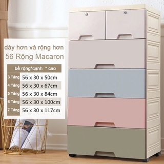 tủ quần áo nhựa cho bé có bánh xe Macaron bốn tầng năm tầng sáu tầng