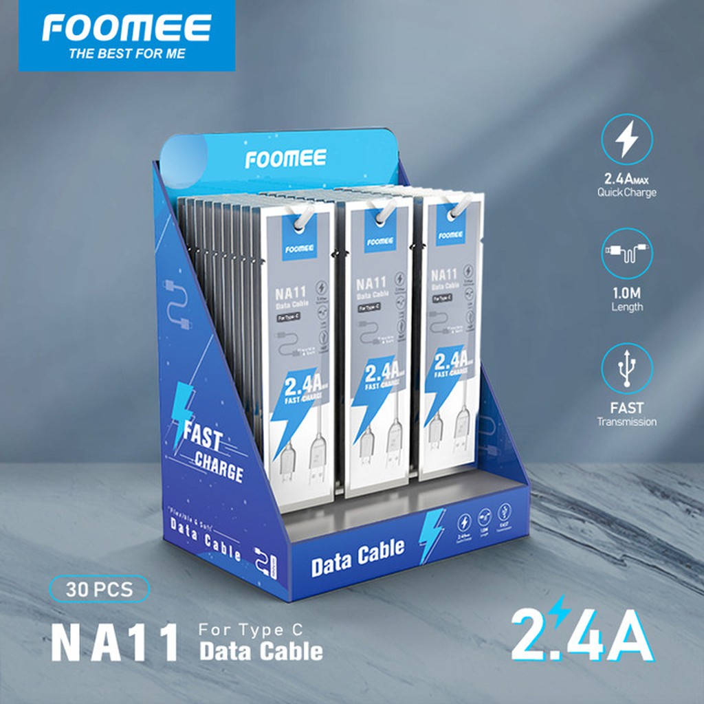 Foomee NA11 Datacable Type C Fast Charge 2.4A [1 ชิ้น]