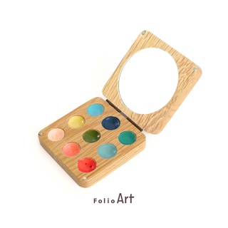 FOLIO ART : Folio art ECO  Palette 9 colors จานสีน้ำขนาดพกพา 9 หลุมสี  palette สำหรับใส่สี อุปกรณ์ศิลปะ(899072)