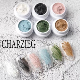 CHARZIEG กาวทาเล็บ กาวยิปซั่ม เส้นสีดำและสีขาว กาวครีม กาวส่องไฟ กาวแกะสลักทาสีสามมิติแบบใช้แล้วทิ้ง（10ml）