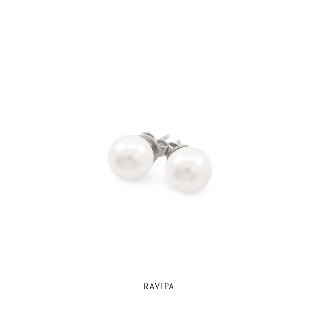 Ravipa | Mini Single Pearl Studs - ต่างหูมุกน้ำจืดแท้