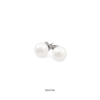 RAVIPA - Mini Single Pearl Studs - ต่างหูมุกน้ำจืดแท้