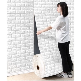 วอเปเปอร์ 3มิติ กาวในตัว3d wallpaper ยกม้วน 770*70 เซนติเมตร สติ๊กเกอร์สำหรับผนังห้องนอน กันน้ำ กันชื้น กันกระแทก