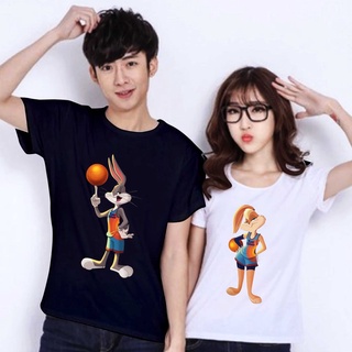 เสื้อยืดคู่รัก พิมพ์ลาย BUGS BUNNY COUPLE ไซซ์ S M L XL XXL XXXL