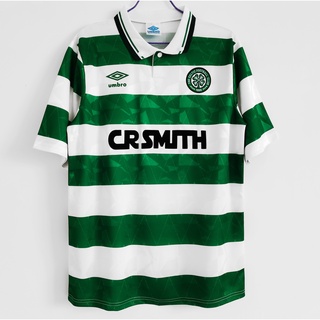 เสื้อกีฬาแขนสั้น ลายทีมชาติฟุตบอล Celtic Home 89-91 ชุดเหย้า สไตล์เรโทร