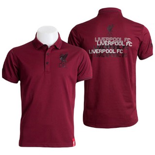 เช็คไซด์ก่อนสั่งซื้้อ !!!!!   เสื้อโปโลลิเวอร์พูล ลิขสิทธิ์แท้ LFC-PL-006   (DARKRED)   ราคา 650 บาท   (สีเลือดหมู)