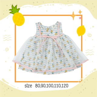 Uwae ชุดเดรสลายสับปะรด D08 แนะนำ+1ไซซ์ ทรงมาเล็ก