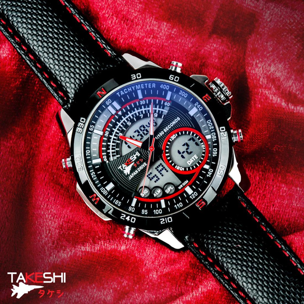 นาฬิกาข้อมือ เครื่องญี่ปุ่น แฟชั่น สปอร์ต เท่ TAKESHI MOTOR SPORT TK05R CHRONOMETER WATCH นาฬิกา นาฬิกากันน้ำ dot time
