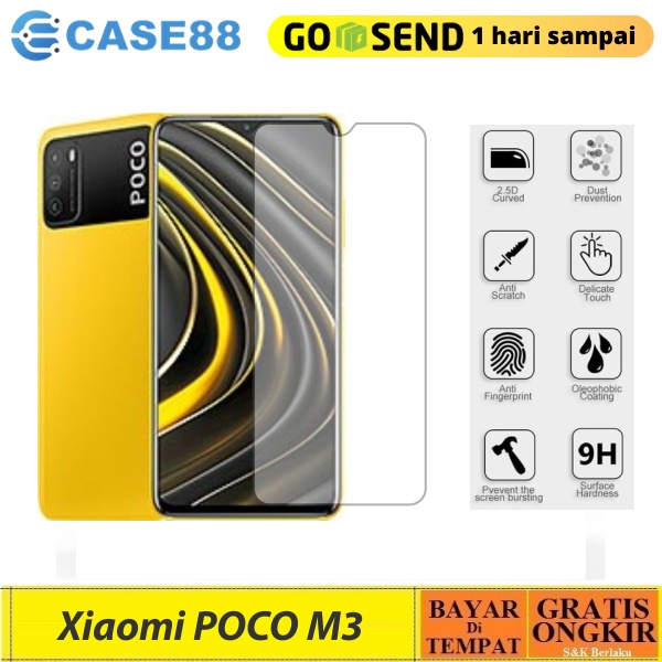 CASE888 กระจกนิรภัย 5D 6D 9D 21D Xiaomi Poco M3 Full Coverage Ultra HD - สีดํา