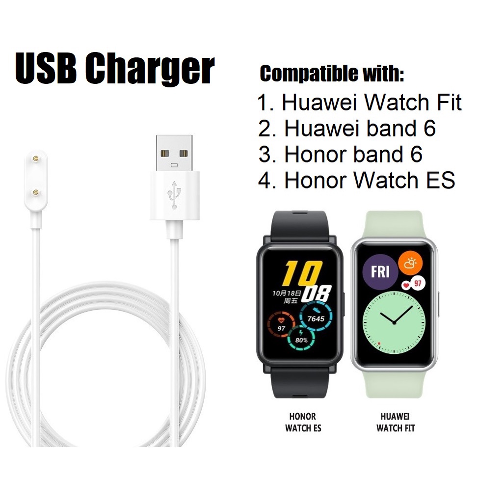 ประจุ สำหรับ Huawei watch fit 2 / ประจุ Huawei watch fit / Huawei band 6 Charger / Huawei band 9 / Huawei band 8 / Huawei Watch Fit Charger / Huawei watch fit new , Honor band 6 / Honor Watch ES Magnetic Charging Cable Dock USB Huawei band 8 Charger