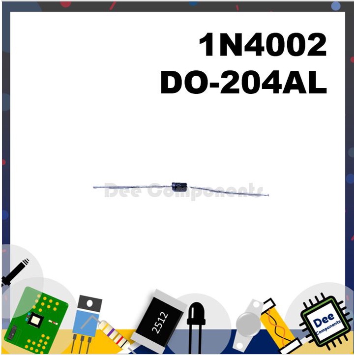 1N4002  Diodes & Rectifiers DO-204AL 100V -55°C TO 150°C  1N4002  MULTICOMP PRO 4-4-31