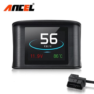 Ancel P10 เครื่องสแกนเนอร์ วัดแรงดันไฟฟ้า เชื้อเพลิง ดิจิทัล หน้าจอ HUD OBD2 สําหรับรถยนต์