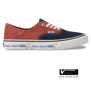 VANS AUTHENTIC SF TWO TONE SALT WASH DRESS BLUES BURNT BRICK SNEAKERS สินค้ามีประกันแท้