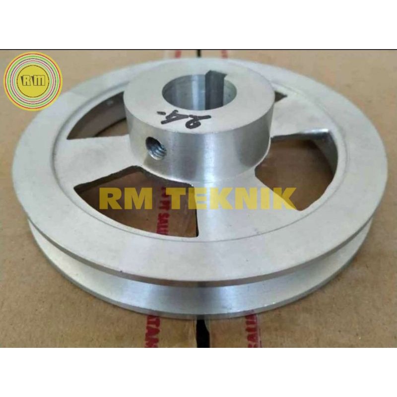 Pulley Pulley A1 - เพลา 5 นิ้ว 24 mm one line vanbelt Pulley อะลูมิเนียม