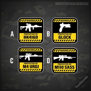 [04]สติกเกอร์รูปปืนHK416D/Glock MOS/M4 URGI/M110 SASS สติกเกอร์tactical ติดรถยนต์ กล่องปืน มอเตอร์ไซค์ งานพิมพ์