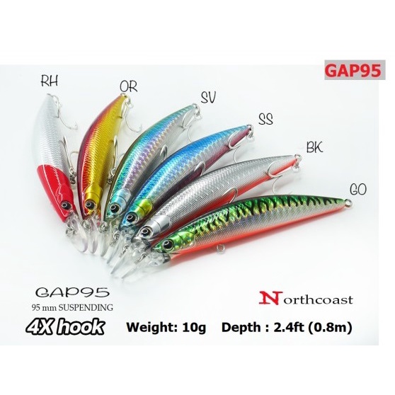 Fisher เหยื่อปลั๊ก NorthCoast GAP95 D ลิ้นยาว /GAP95 ลิ้นสั้น ตกปลา