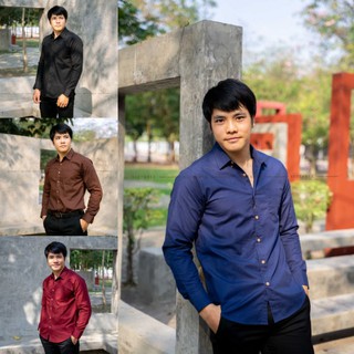 เสื้อเชิ้ตผู้ชาย คอปก ผ้า Oxford​ (แบรนด์​ SUITABLE)​