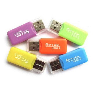 USB 2.0 Micro SD T-Flash TF Reader การ์ดรีดเดอร์ คละสี