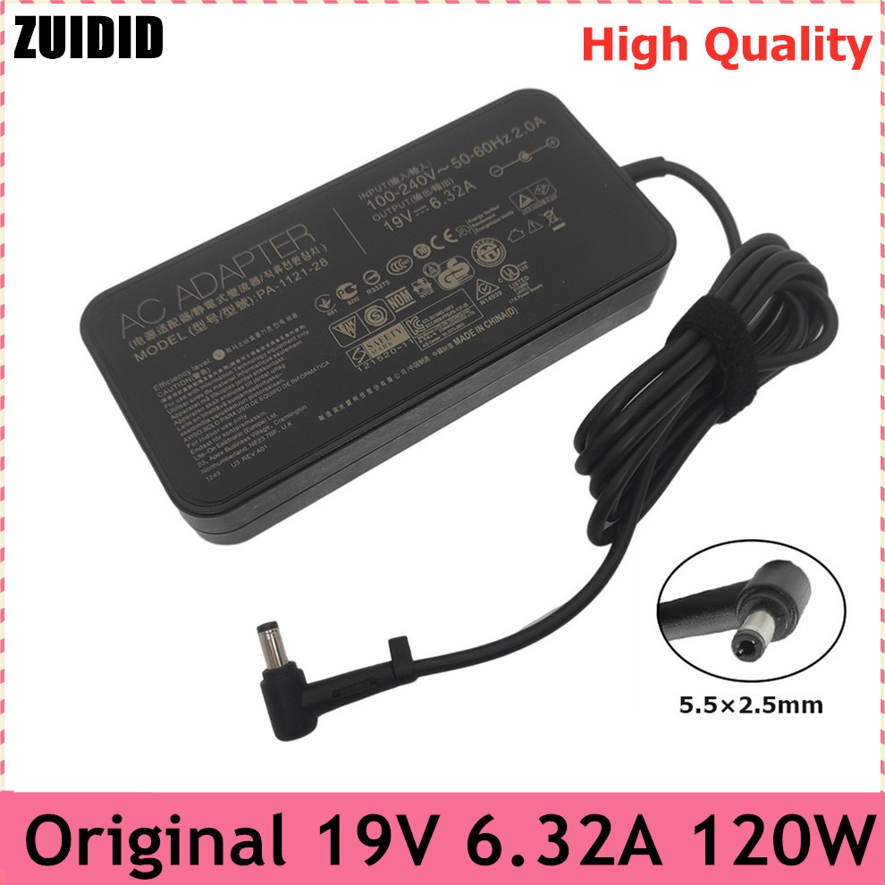 PA-1121-28 19V 6.32A 5.5x2.5mm Adapter Laptop AC Charger For Asus FX504 UX510UW N56J N56VM N56VZ N75