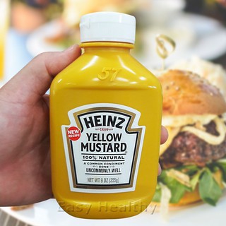 เยลโลว์ มัสตาร์ด ตรา ไฮนซ์ ( Yellow Mustard - Heinz ) ขนาด 255 g ชนิดขวดบีบ จากสหรัฐอเมริกา 100% Natural