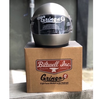 หมวกกันน๊อค biltwell gringo s สี flat titanium ของใหม่ size L triumph harley bobber chopper vintage custom caferacer