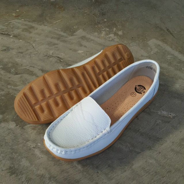 รองเท้าหนังแท้ 92-526 มี 5 สี  กรม น้ำตาล กากี ขาว เหลือง ไซส์ 36-41 - รูปที่ 6