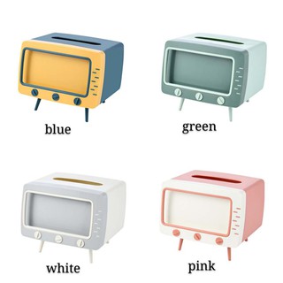 Multifunctional TV shape Tissue Box Desktop Mobile Phone Holder Creative Mobile Phone Holder