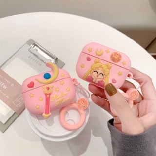 พร้อมส่ง🇹🇭 AirPods case Gen1,2 - Pro sailor moon เซล่ามูนชมพู/คฑาเซล่ามูน ( i9, i11, i12 ) เคสซิลิโคน เคสใส่แอร์พอด