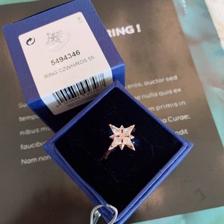 แหวน swarovski แท้ 100% Swarovski Symbolic Star Motif Ring White, Rose-gold tone plated