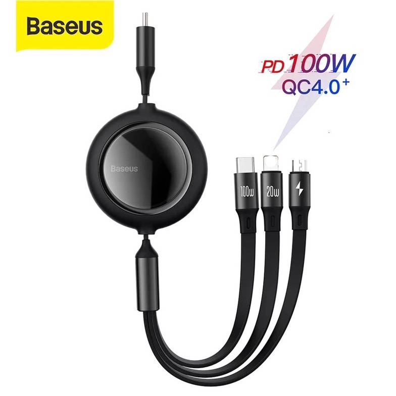 Baseus สายชาร์จไว 100W 3in1 Cable Fast Charge สายชาร์จ TypeC to TypeCสายชาร์จไว