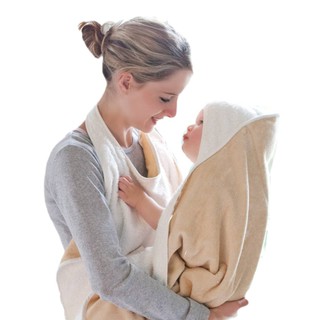 Cuddledry ผ้าเช็ดตัวพรีเมี่ยมสำหรับทารก สีโอ๊ตมีล (Cuddledry Hands-Free Baby Towel ,Oatmeal)