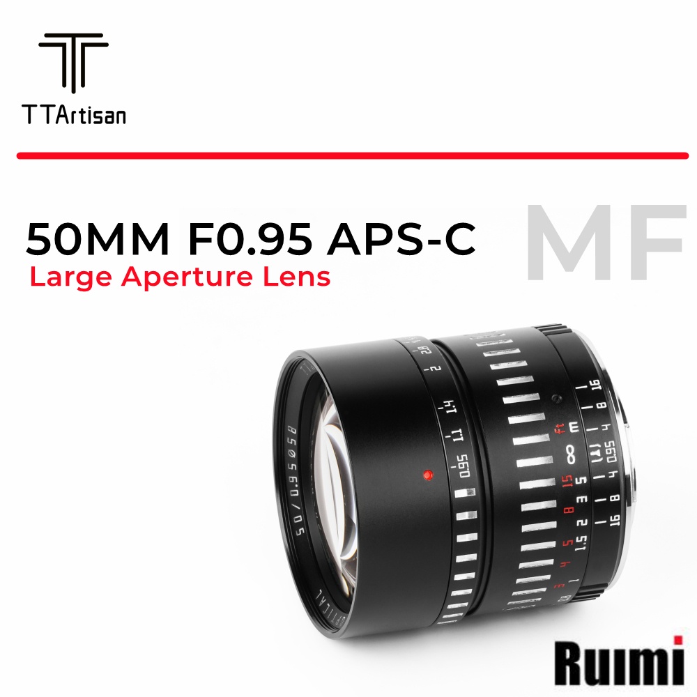 TTartisan 50mm f0.95 APS-C Manual Focus เลนส์รูรับแสงขนาดใหญ่สำหรับกล้อง Mirrorless Canon EOS-M Sony E Fuji X M43 Nikon Z Canon RF Sigma L Mount