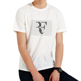 เสื้อยืดแขนสั้น ผ้าฝ้ายแท้ พิมพ์ลายโลโก้ Feder Roger Federer Pixel Grid สําหรับผู้ชายS-5XL