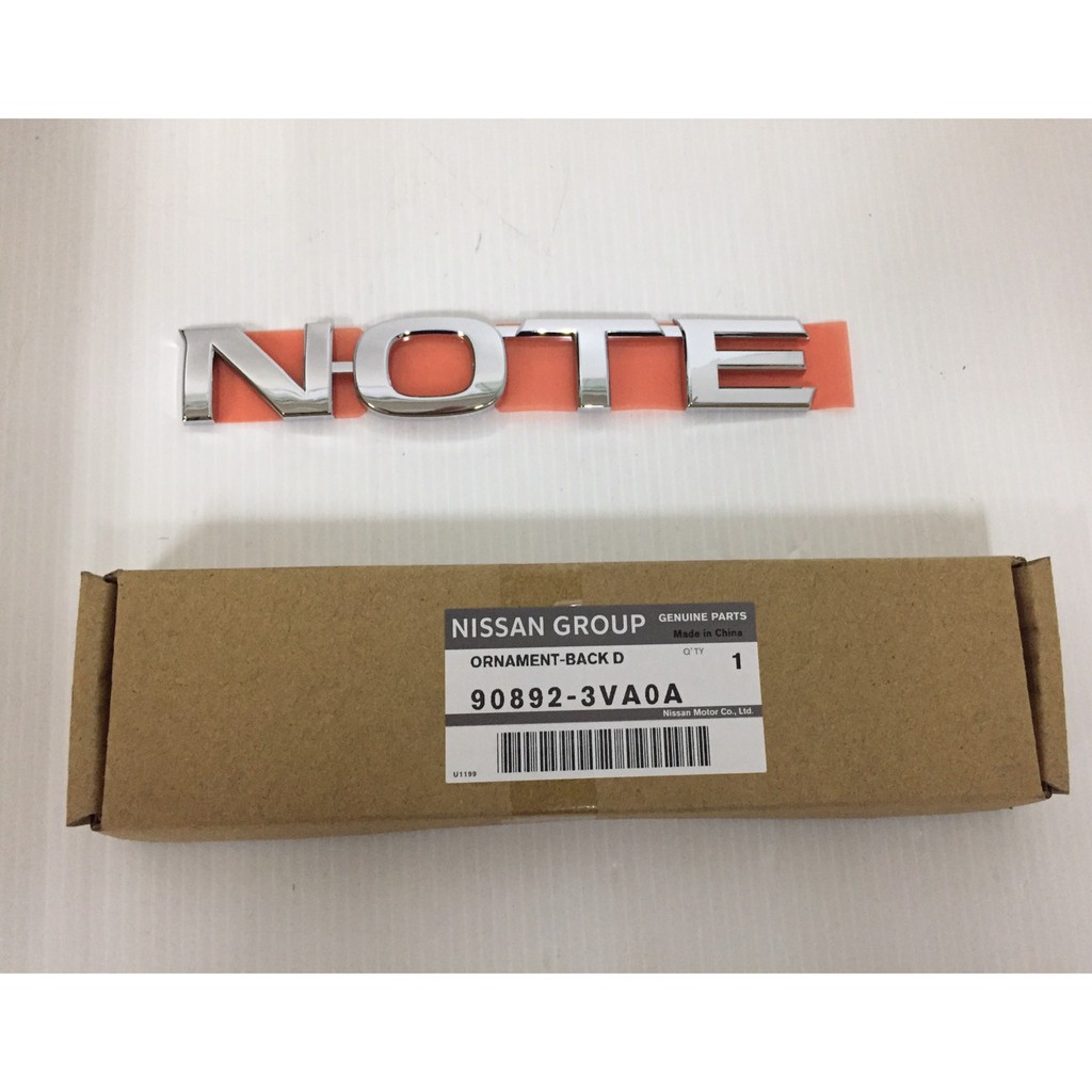ตัวอักษร NOTE ติดฝาท้าย NISSAN NOTE 90892-3VA0A  (อะไหล่แท้ NISSAN)