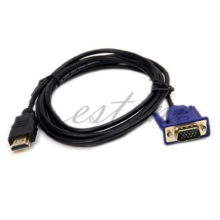 Cc 6 ฟุต 1 . 8 ม. 1080 P Hdmi Gold Plated Male To Vga Hd - 15 Male อะแดปเตอร์แปลงสายเคเบิ้ล