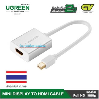 UGREEN ⚡️FLASH SALE⚡️(ราคาพิเศษ) 10401 ตัวแปลงช่องสัญญาณ Mini DP to HDMI อลูมิเนียมเคส สำหรับ Apple Macbook, iMac, Mini