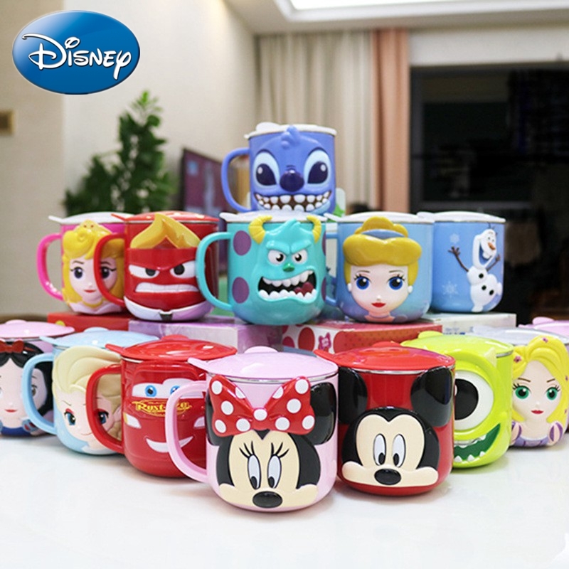 🔥พร้อมส่ง🐥Disney แก้วน้ําสเตนเลส ลายการ์ตูนดิสนีย์ สร้างสรรค์ สําหรับเด็ก