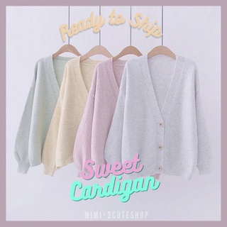 ♥︎𝕊𝕨𝕖𝕖𝕥 ℂ𝕒𝕣𝕕𝕚𝕘𝕒𝕟♥︎ เสื้อไหมพรมคาร์ดิแกน สีละมุนพร้อมส่ง MY-3028