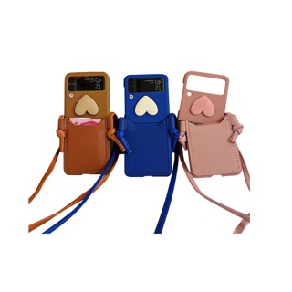 เคสโทรศัพท์ กันกระแทก มีช่องใส่บัตร สําหรับ Samsung Galaxy Z Flip 3 5G