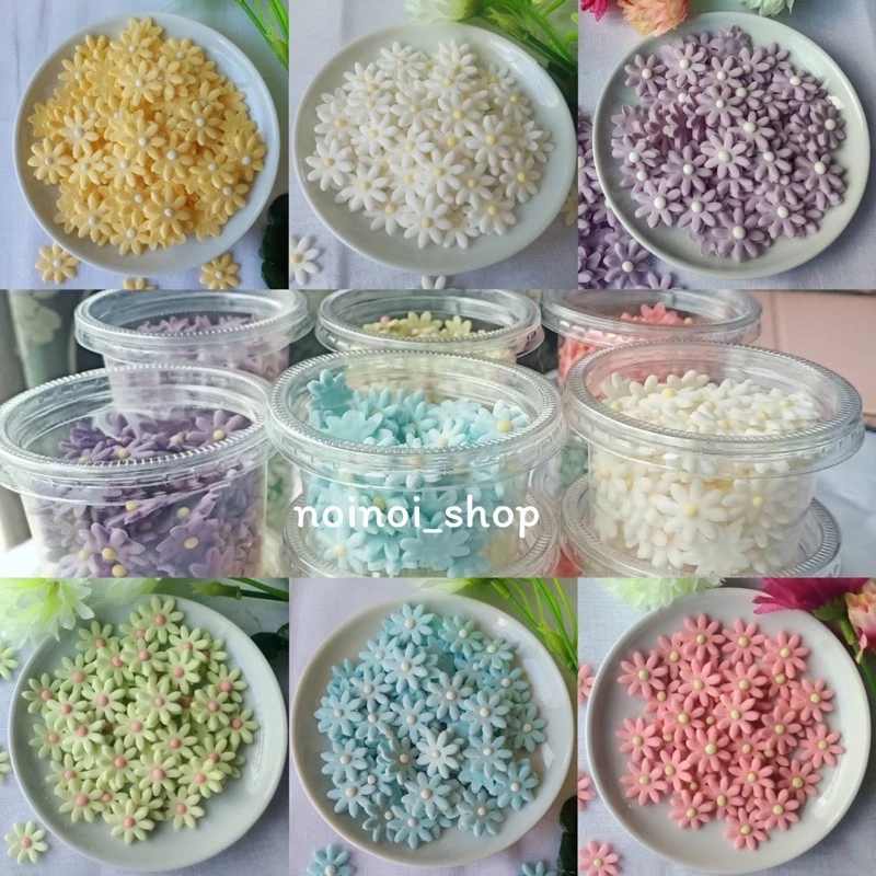 น้ำตาลแต่งหน้าเค้ก ดอกเดซี่ มีหลายสี น่ารักมาก ตกแต่งหน้าเค้ก กินได้