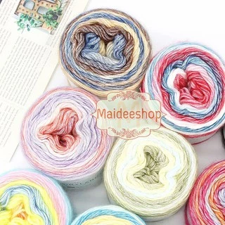 ไหมพรมFairyland ไหมพรมสีเหลือบ น้ำหนัก 100 กรัม Velvet Cake Yarn