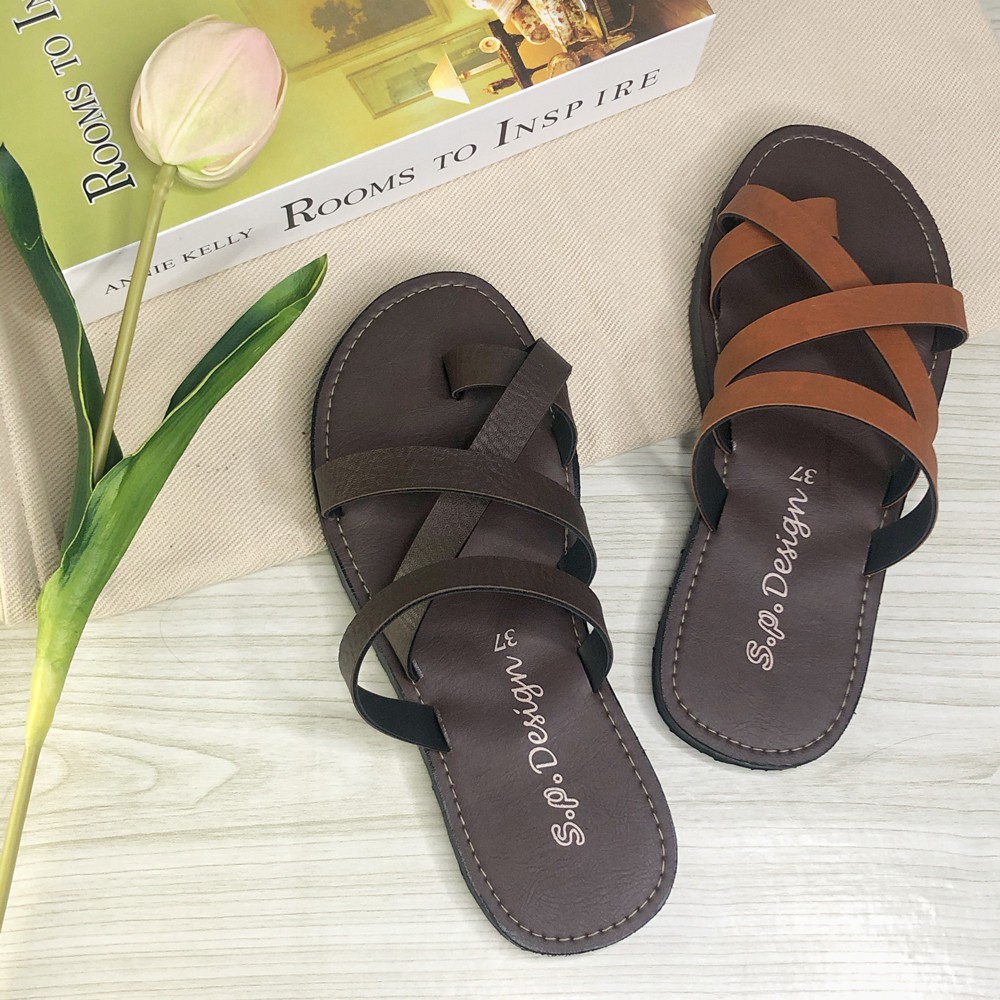 รองเท้าแตะ รองเท้าลำลอง l A4 l ไซส์ 32-44 l handmade l S.P.design l สายพินเครื่องหนัง l เครื่องบ้านบ้านสายพิน