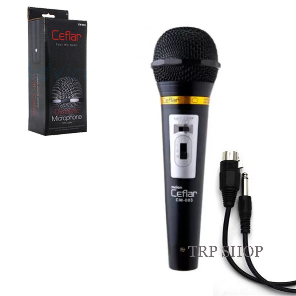 Ceflar CM-003 Microphone With Cable ไมโครโฟน คุณภาพสูง แบบสาย  (สีดำ/Black)
