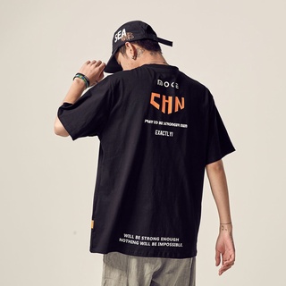 ❒ ̅✔ผ้าฝ้ายบริสุทธิ์เสื้อยืดแขนสั้น panlalaking ฤดูร้อน bagong ฮ่องกงแบรนด์แฟชั่นหลวมเสื่อทั้งห e07