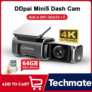 DDpai Mini 5 Dash Cam Car Camera 4K Ultra HD กล้องติดรถยนต์ 2160P กล้องหน้าร