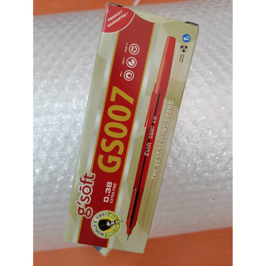 ปากกา G-SOFT GS007 0.38 แดง(กล่อง/30)