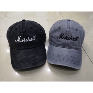 หมวกปักโลโก้ Marshall Gibson สุดฮิต สีดำและสีเทาผ้าฟอก ปรับสายได้