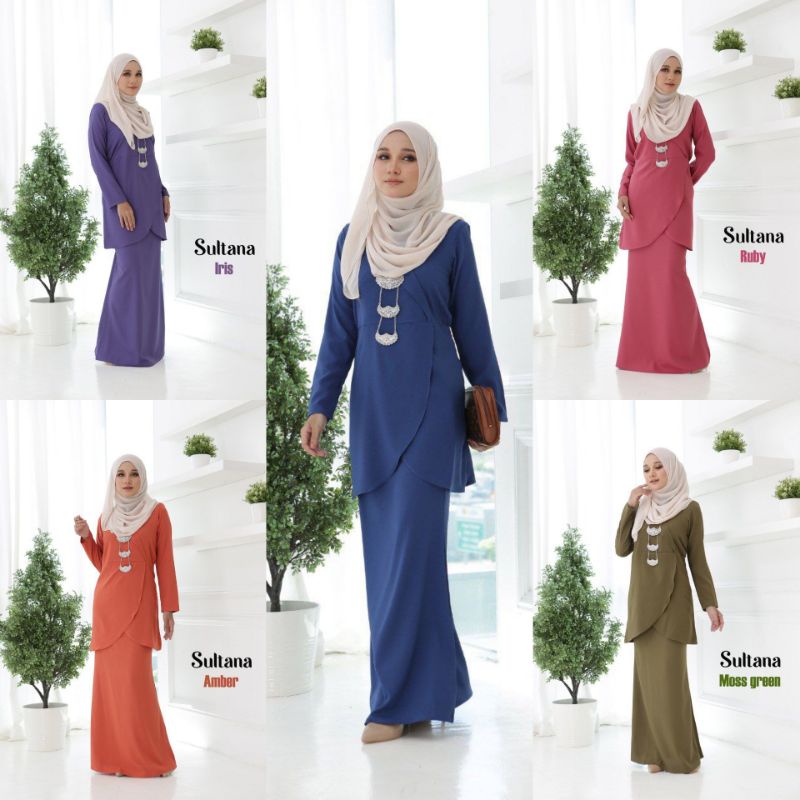 Baju Kurung SULTANA Ironless Muslimah Dress Baju Kurung Moden Baju Kurung ชุดเดรส เรียบง่าย